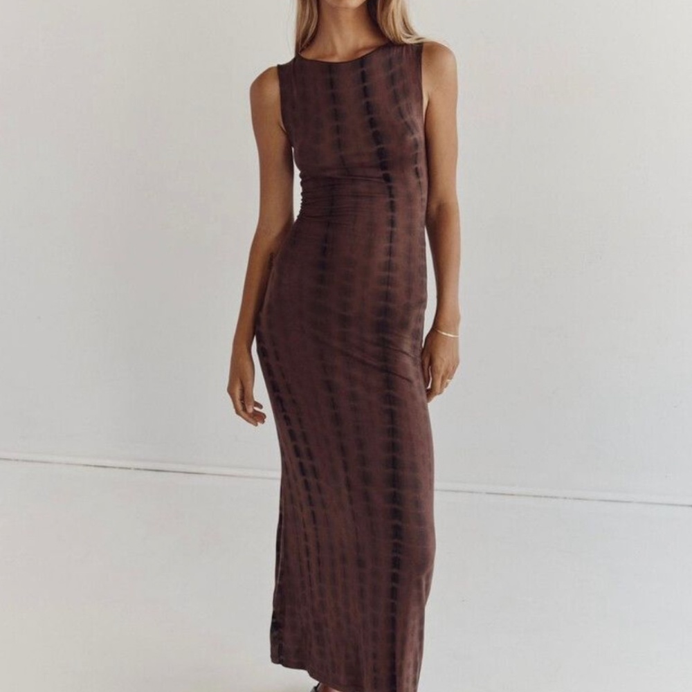 DISSH Sawyer Tie-Dye Midi/Maxi Dress - Beau Choc